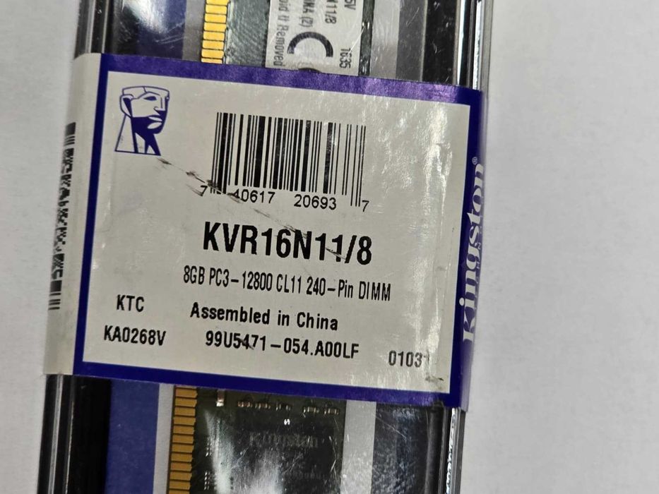 Memorie RAM Desktop Kingston ValueRAM 8GB DDR3 1600MHz CL11 PC3-12800 DIMM 1.5V KVR16N11/8