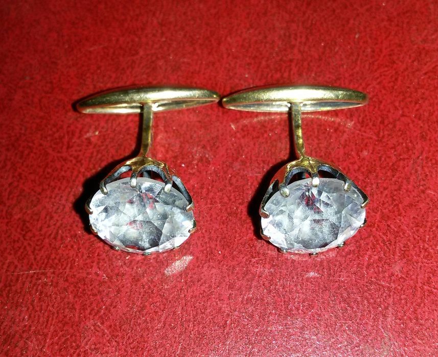 Запонки с горным хрусталём