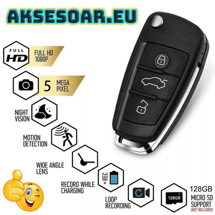 Качествена мини преносима камера HD 1080P в ключ за кола камерка видео