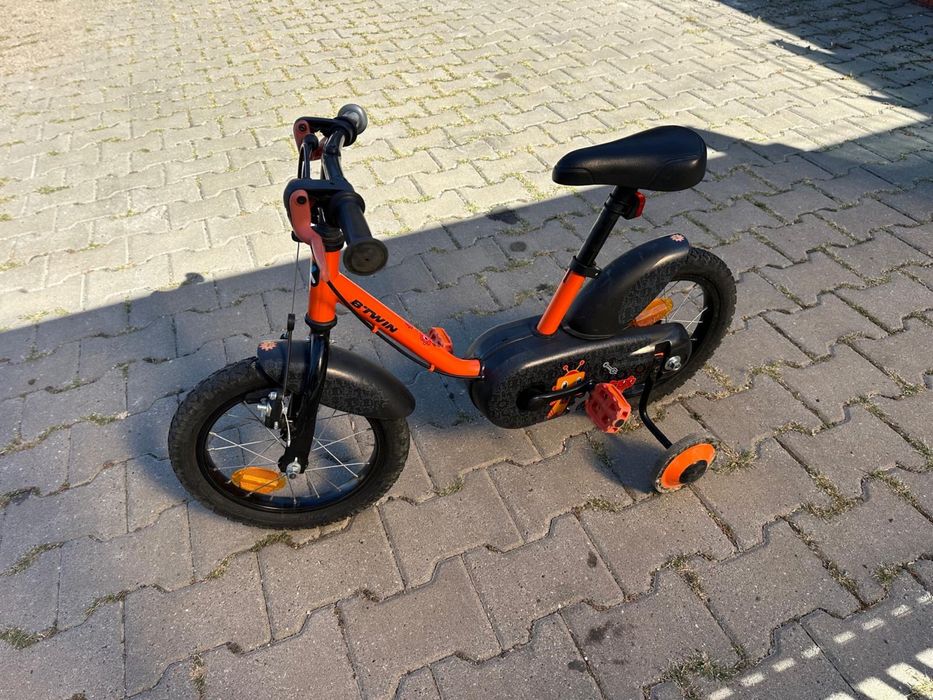 Bicicleta cu roti ajutatoare, 14 inch, 3-5 ani, B-TWIN 500 ROBOT B'TWIN