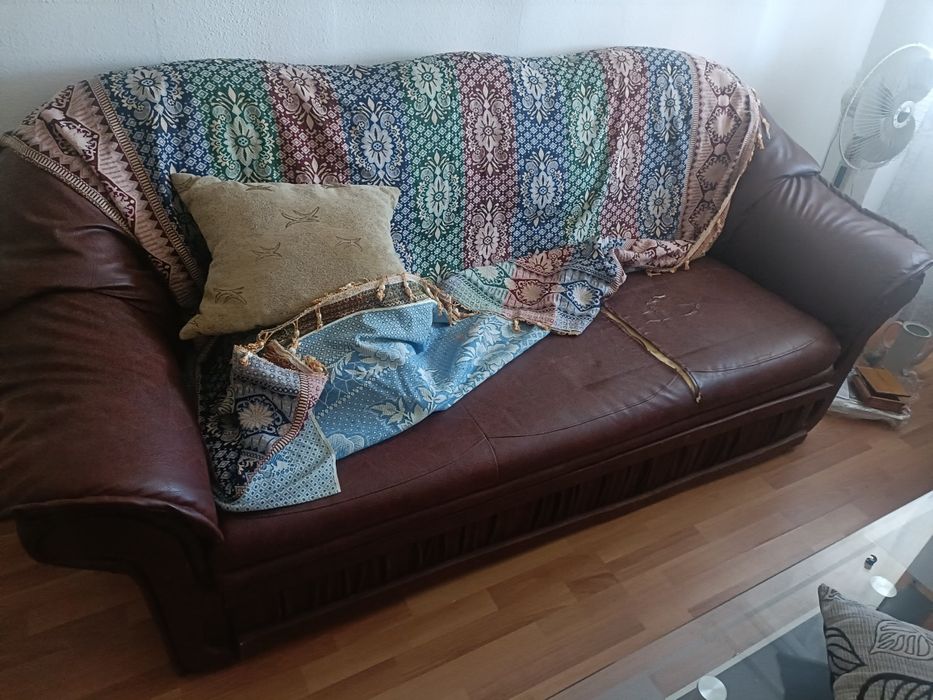 Canapea extensibilă, din piele