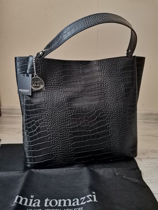 Mia tomazzi дамска голяма кожена чанта