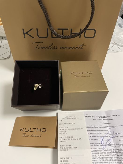 Inel aur 585 diamante si quartz - Kultho