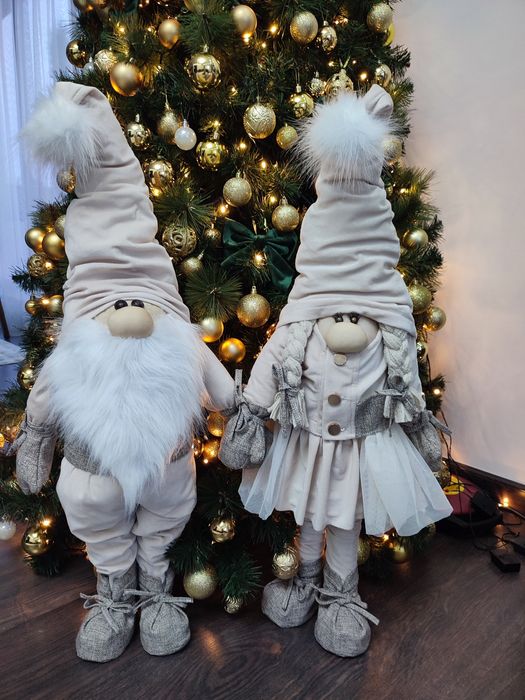 Новогодний декор. Снеговик и гномы ,ручная работа в единственном экзем