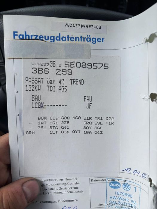 VW Passat B5.5 2.5TDI 4Motion НА ЧАСТИ