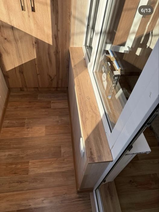 Ремонт балкон. Общивка. Окно. Шкаф