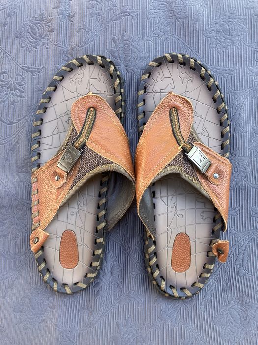 Papuci casual pentru bărbați (30 cm) din piele