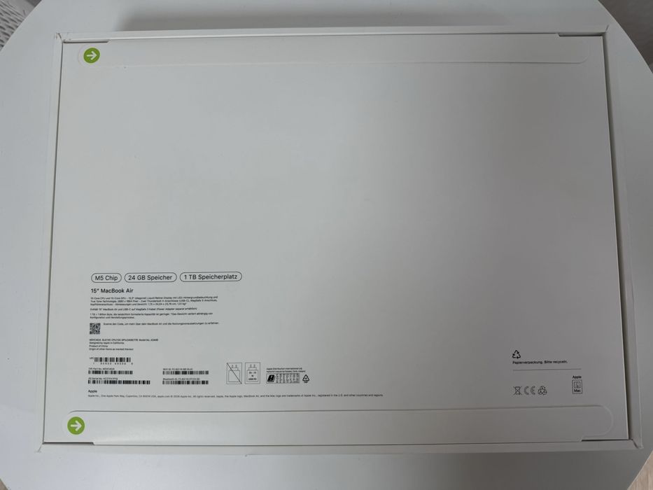 Macbook Air M5 ecran 15’ Ram 24GB 1TB memorie silver sigilat