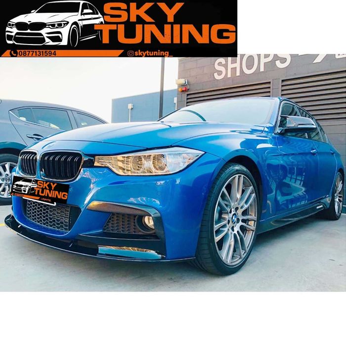 Преден лип спойлер – BMW 3 Series F30/F31 за M-Tech броня, черен, бмв ф30/ф31 м тех лип нож lip noj