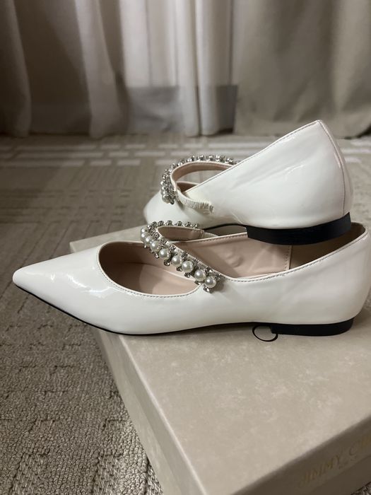 Балетки кожанные лакированные