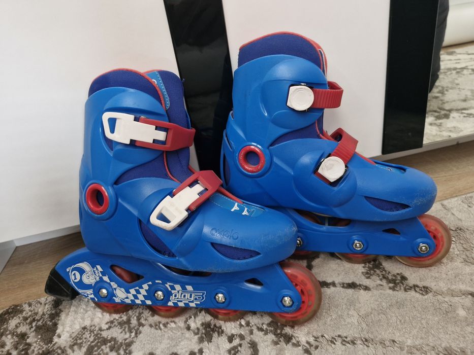 Детски ролери Decathlon, Oxelo, синьо/червено, 30-32 номер.