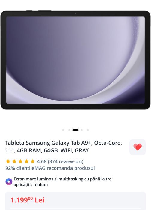 Tableta Samsung Galaxy Tab A9 plus