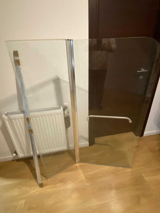 Paravan cada sticla securizata, 104.5 x 140 cm, transparent