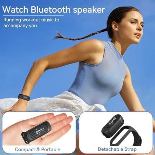 Нов Ултра-лек Bluetooth говорител с клипс и гривна, IPX5 водоустойчив