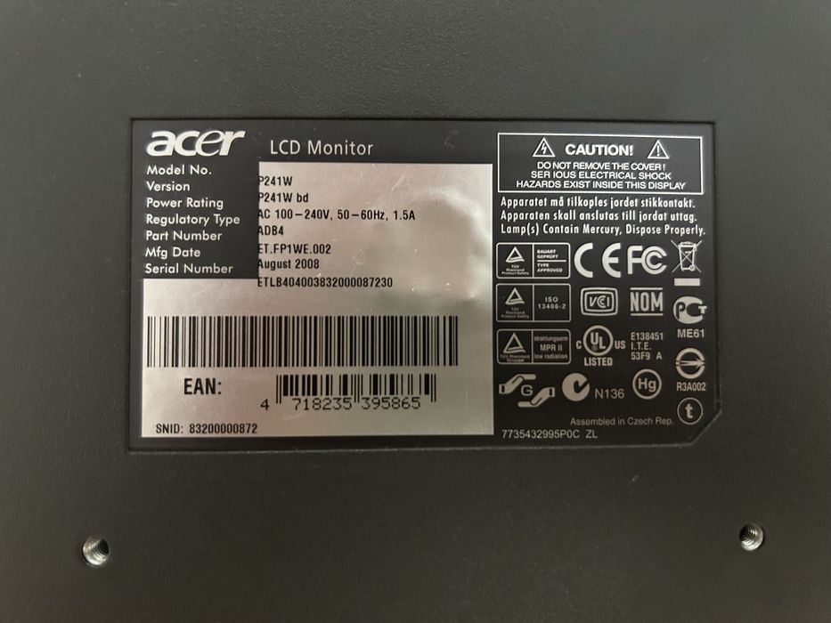 LCD Монитор Acer 24” 1920x1200