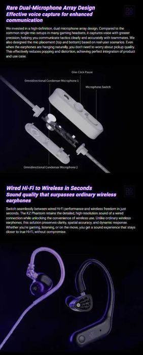 Новые запечатанные проводные наушники для киберспорта KZ Phantom Hi-Fi