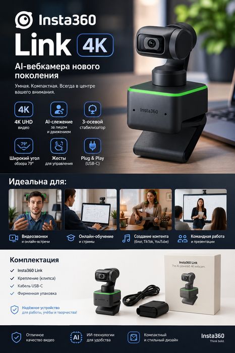 Insta360 link 4K веб-камера