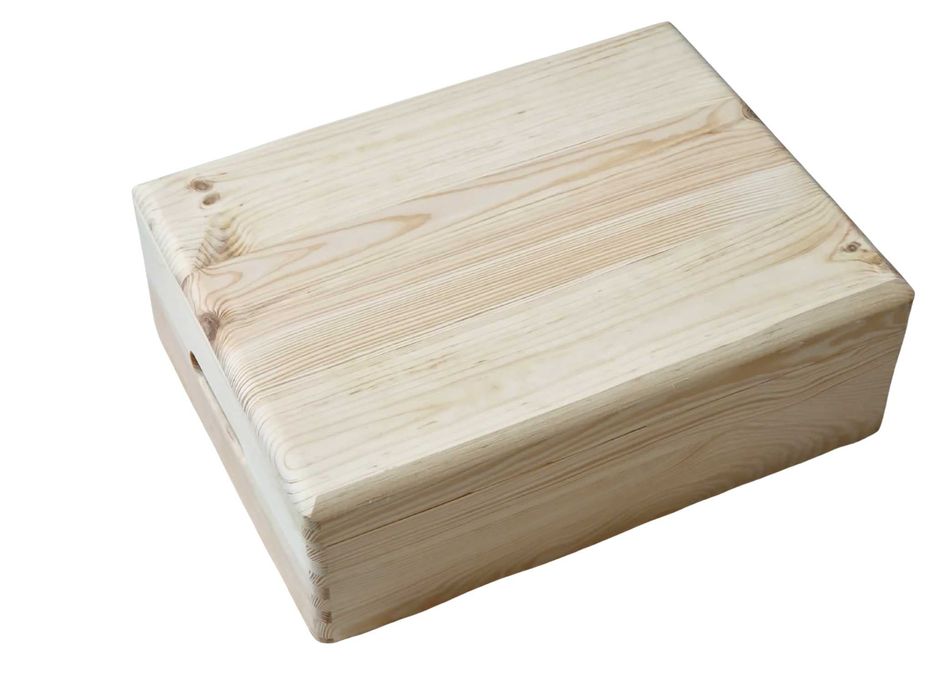 Cutie lemn pin cu capac si manere laterale, 40 x 30 x 14 cm