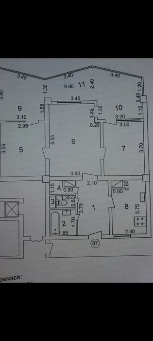 Юнусабад 2кв Продам 3комн 8 этаж