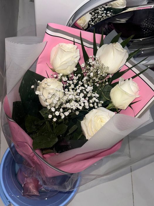 Цветы, роза, белые роза, букет