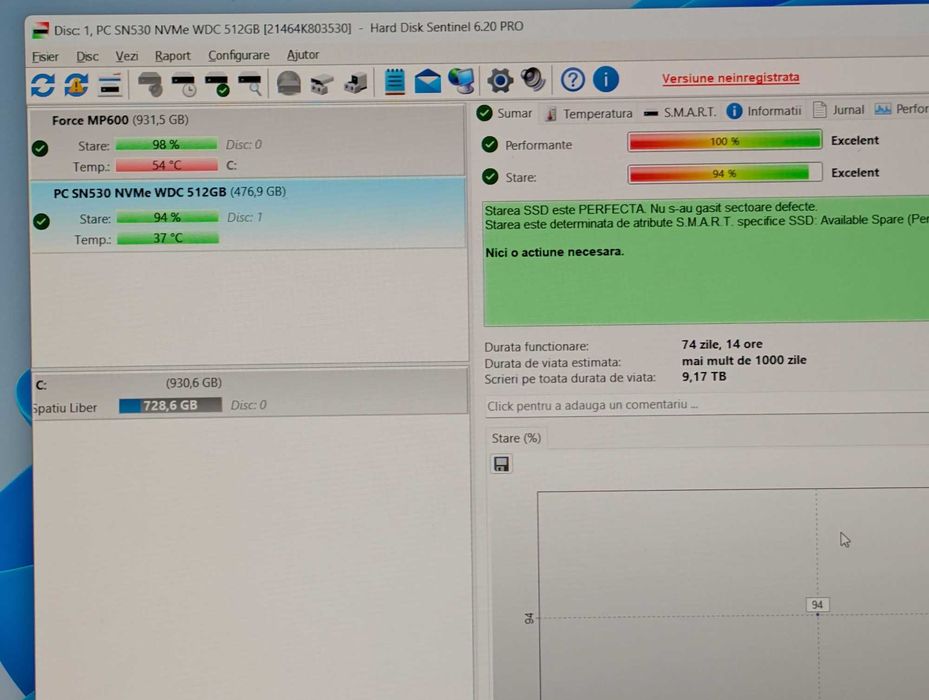SSD 512 GB M.2 NvME Western Digital sn530 - PCIe 3.0 x4