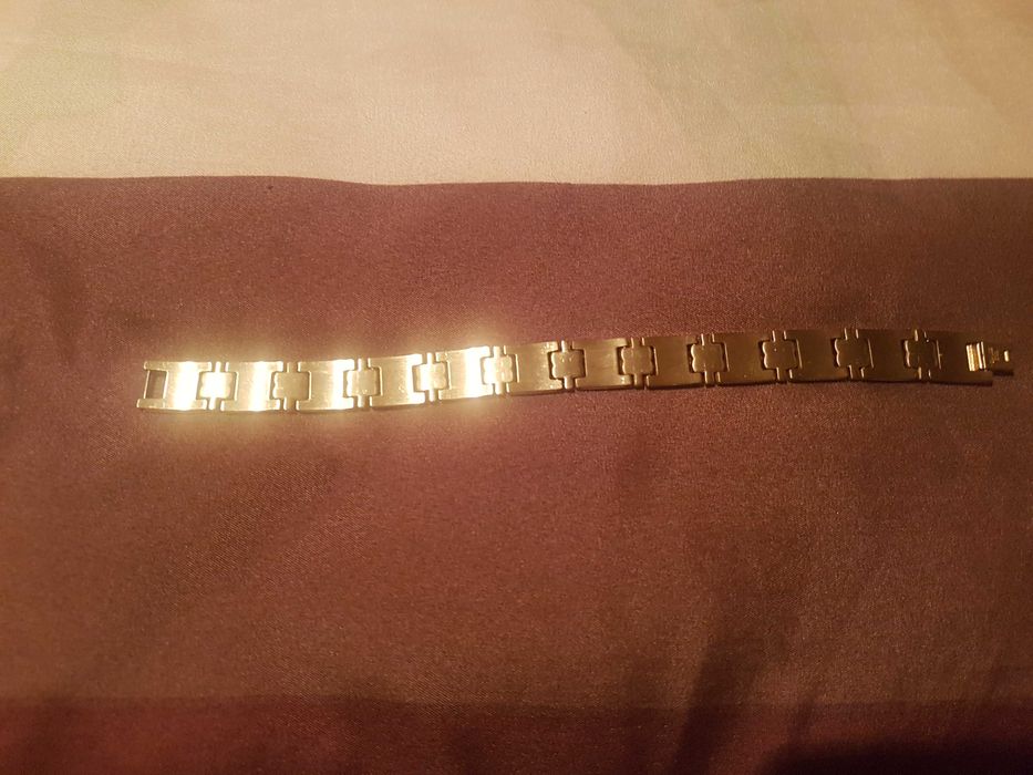 Мъжка гривна. Стоманена позлатена. Жълто злато.