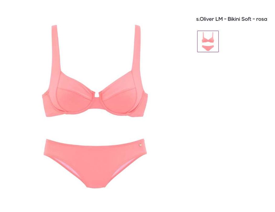s.Oliver LM - Bikini Soft Розов сет бикини Бански комплект НОВ