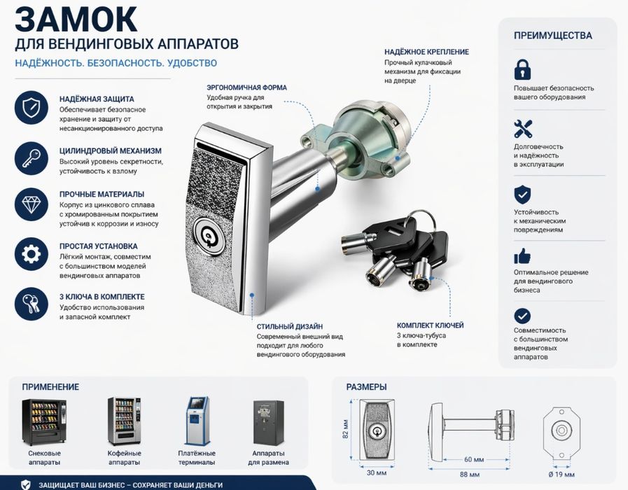 Замок для вендинговый аппаратов