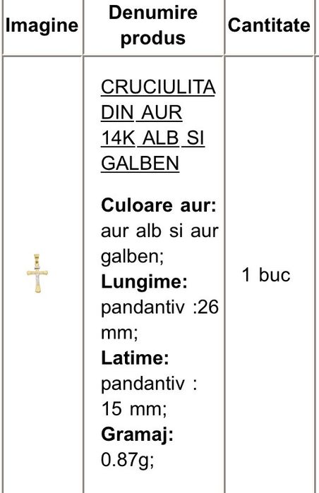 Lanț de aur + Pandativ aur 14 kt