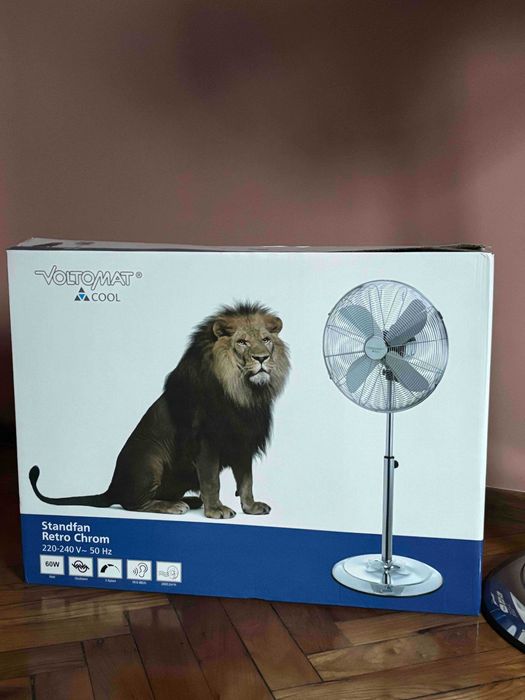 Настолен вентилатор Voltomat Standfan Retro Chrom – мощен и стилен