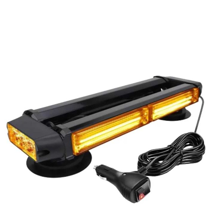 Rampa girofar auto 37 cm,12-24V,LED,cu magnet,culoare portocalie