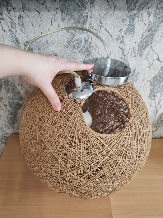 Люстра (светильник) Шар Плетёный, из ротанга
