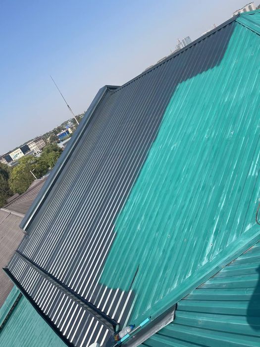 Покраска крыши домов, решёток и навесов Томларни Дарвозаларни буяш