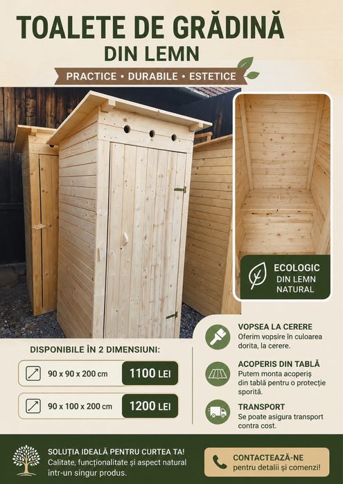 Wc de gradina din lambriu