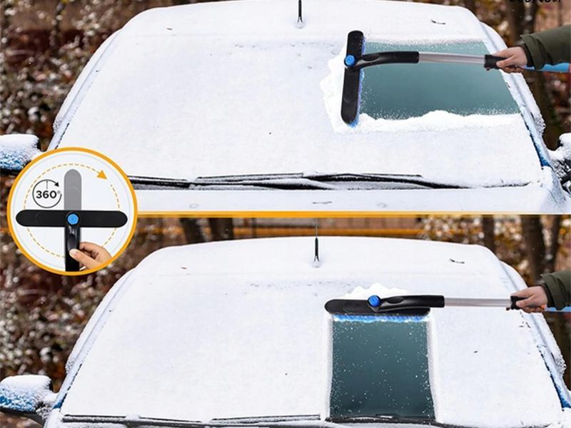 Стъргалка №3556-3 телескопична стъргалка с четка сгъваема за автомобил