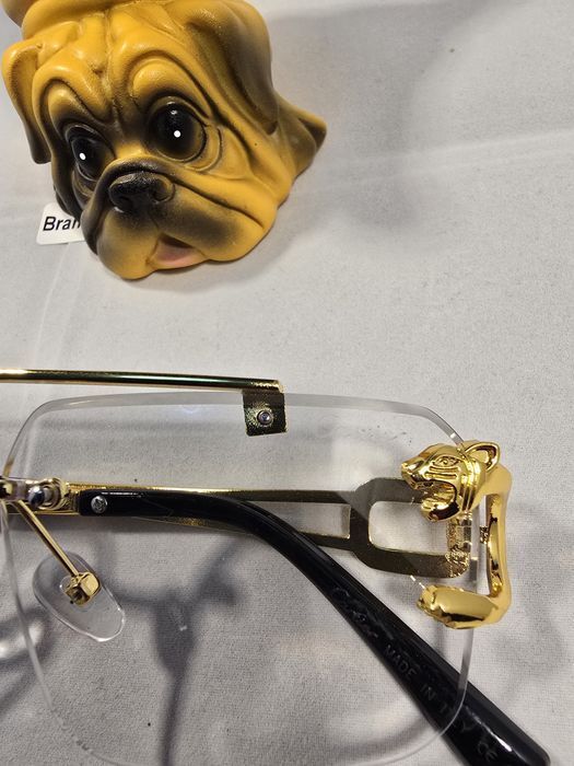 Set Ochelari de soare Cartier, Gold Frame, Transparent Lenses, 8809