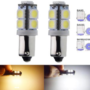 Лед крушки 2бр. за габарит BA9S-T4W 9LED 12V 5050 SMD- А3020