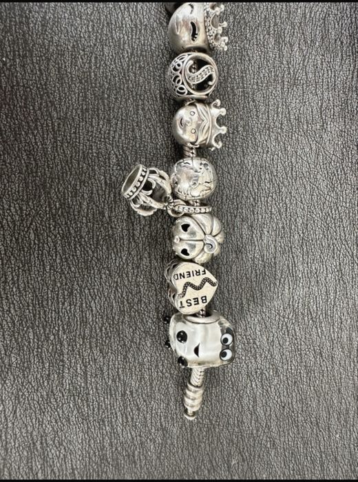 Bratara argint Pandora + charms