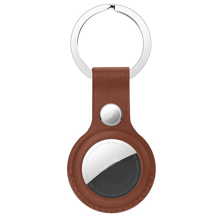 Кожаный чехол для AirTag от Hoco с металлическим карабином