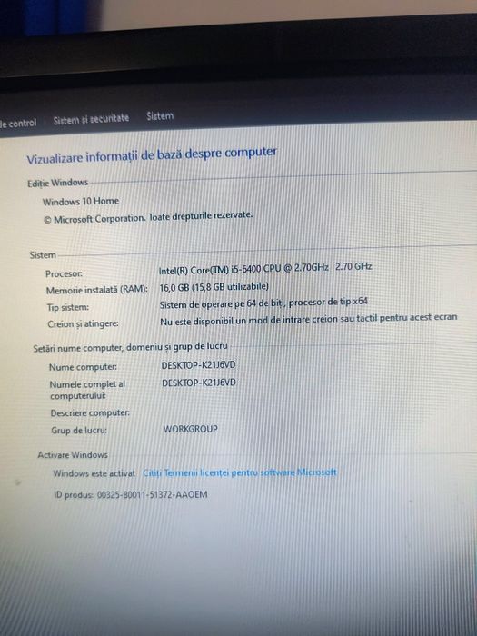 Se vinde pc 16 gb ram