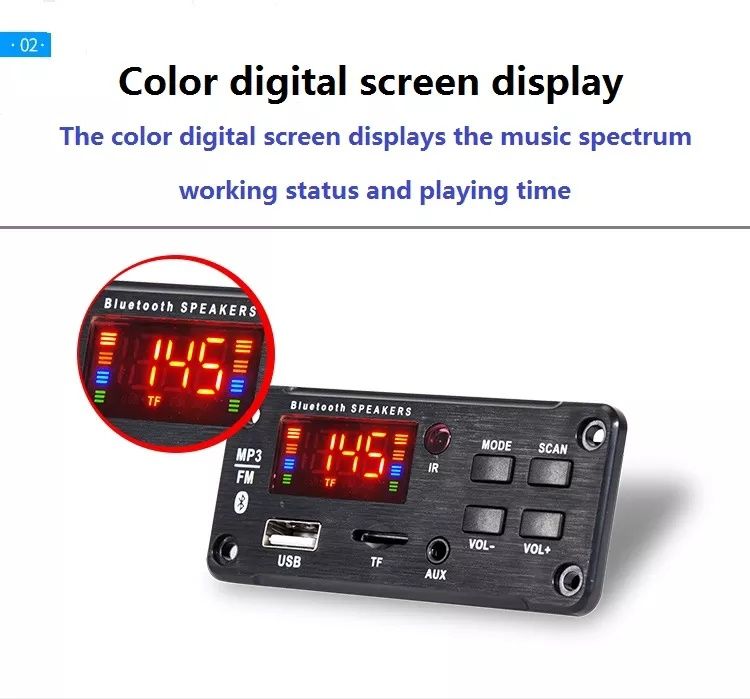 МП 3 плеър 2*20W, DC 9V-15V/4A, BT 5.0, папки/Sd/Fm/Aux