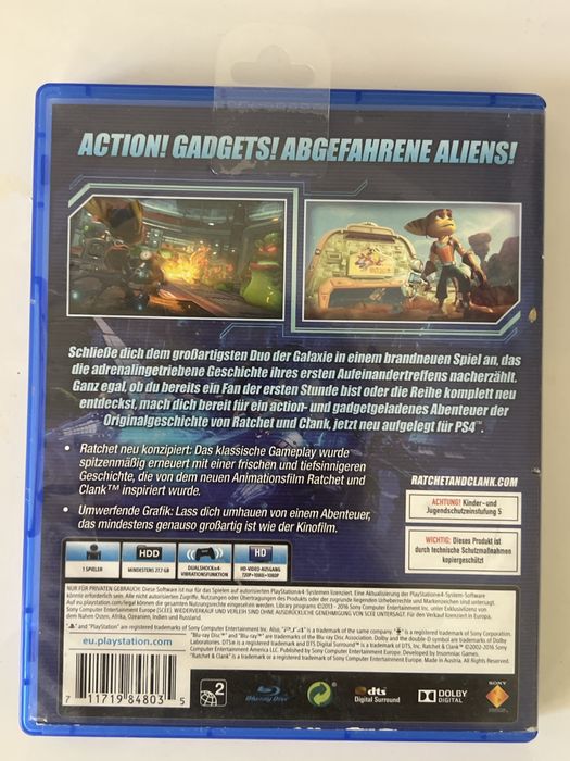 Ratcher Clank дисковая игра для пс4
