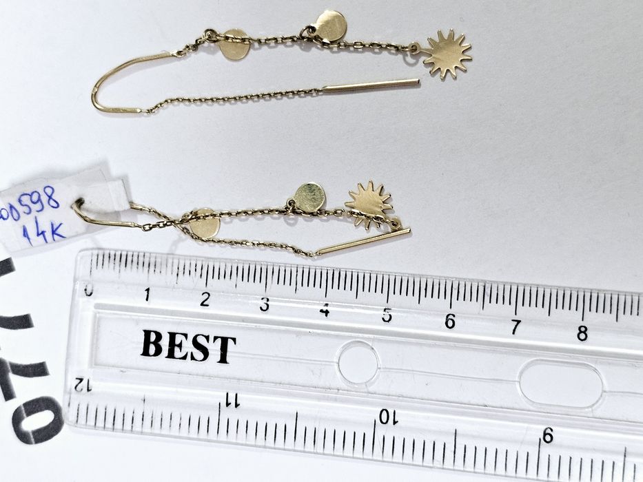 Vand cercei din aur 14 k 2.1 g cod 598