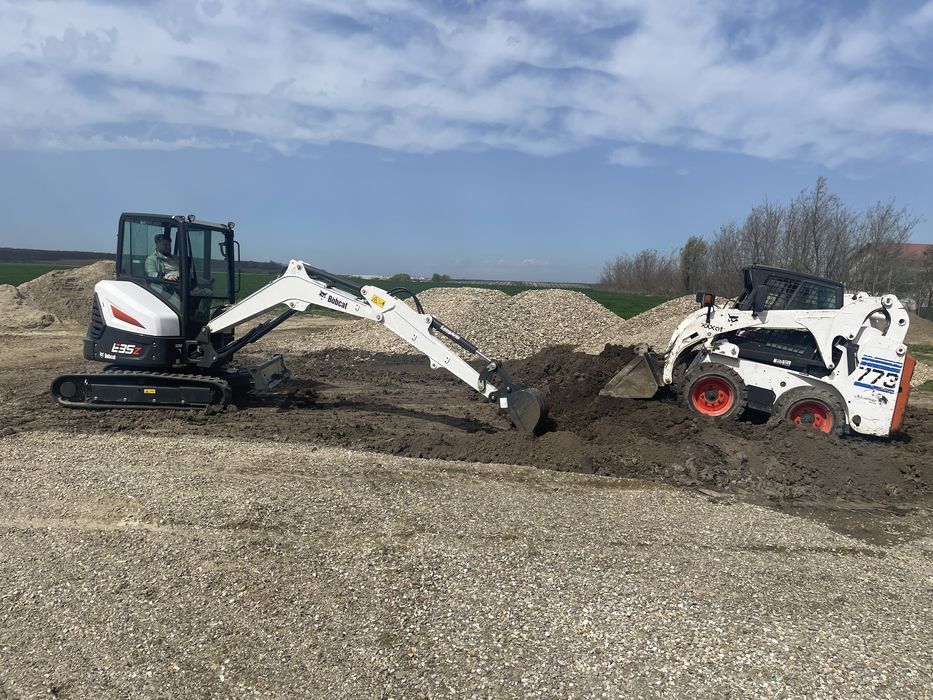 Inchiriez miniexcavator si buldoexcavator cu picon