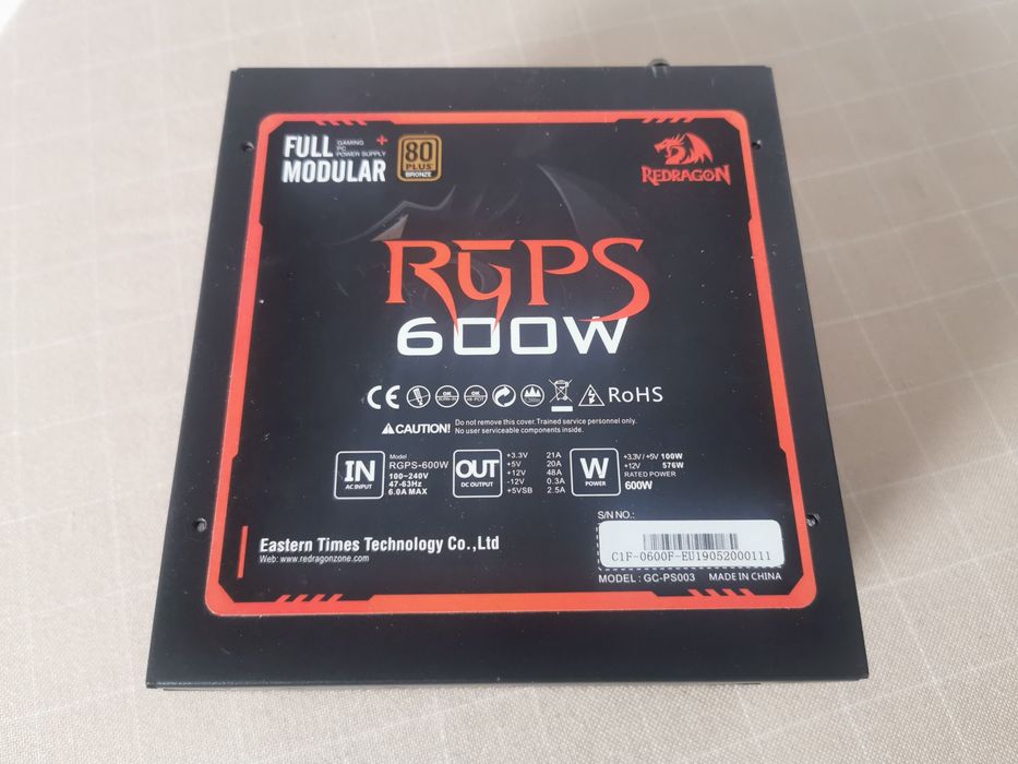 Sursa - Redragon RGPS 600W 80+ Bronze Full Modulara