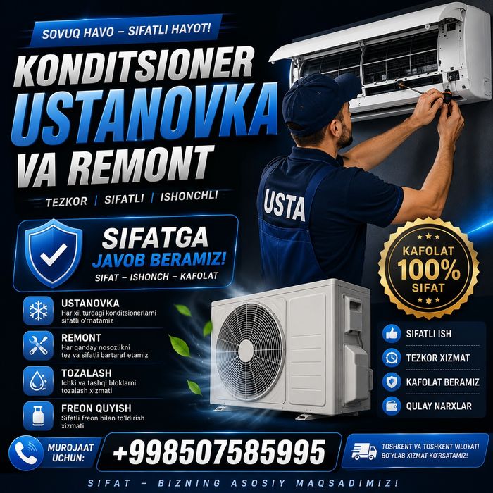 Ish konditsioner ustanovka qilamiz