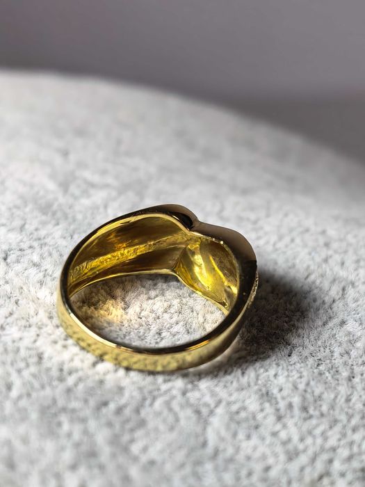 Inel bărbătesc lat aur galben 18K, mărimea 56–57, 5,55 g – nou