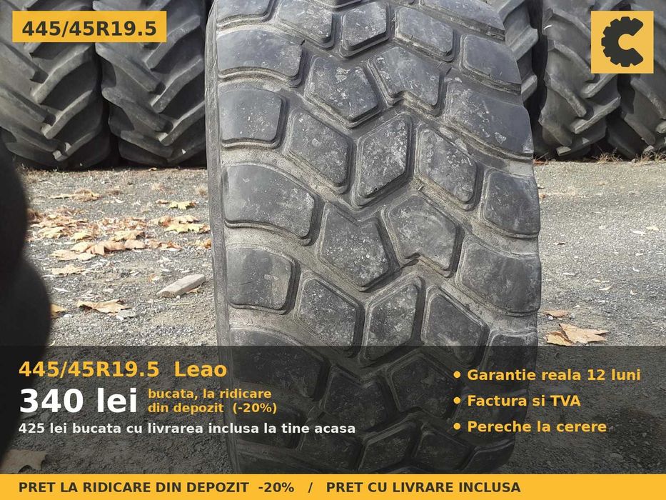 ANVELOPE 445/45R19.5 445 45 19.5 445/45-19.5 Leao Cauciucuri Semiremorca Trailer Platforma Transport Utilaje SH GARANTIE Factura TVA Livrare