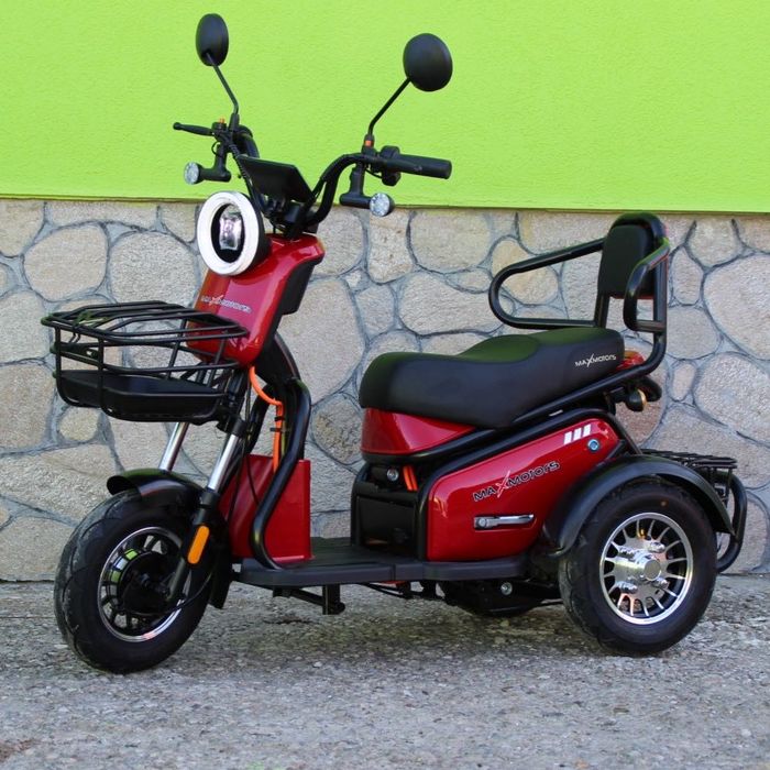 Двуместна електрическа триколка Pudding 1800W-48V-20Ah RED