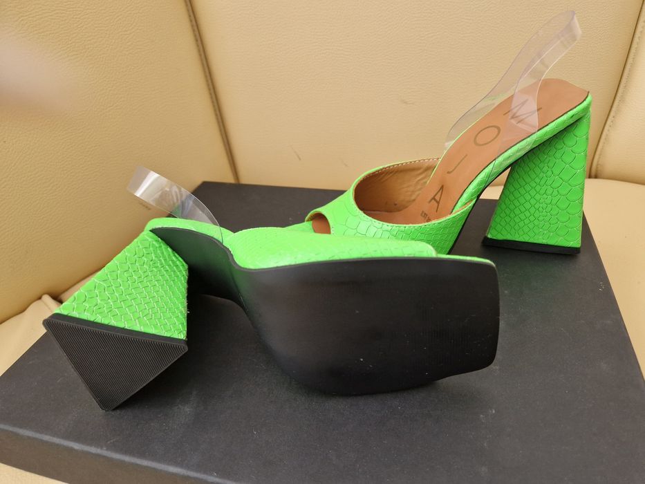 Sandale din piele naturala verde Malibu